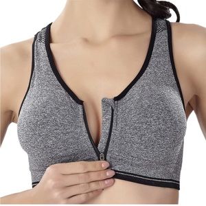 CHJM women’s plus size 2XL post surgery zip front wirefree bra